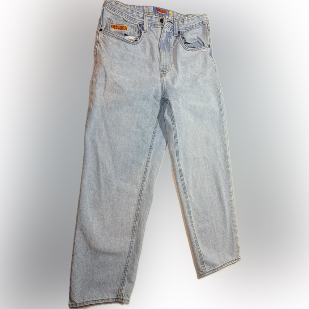 Empyre Colby SK8 Ultra Loose Fit Baggy Skate Jeans - Light Wash Y2K (Size